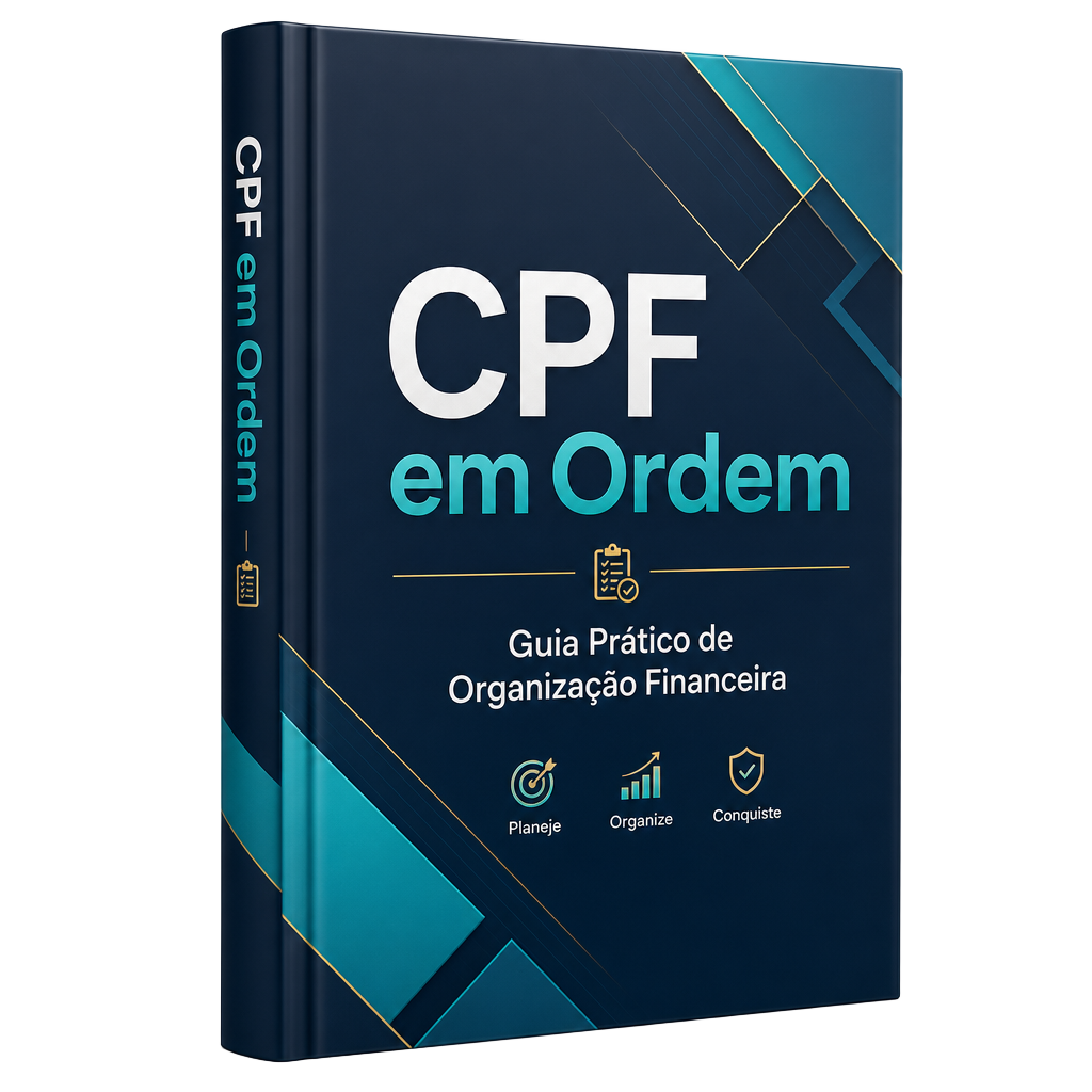 Mockup do e-book CPF em Ordem — Guia Prático de Organização Financeira